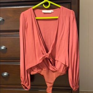 💕ASTR pink body suiT ties NWT sz S